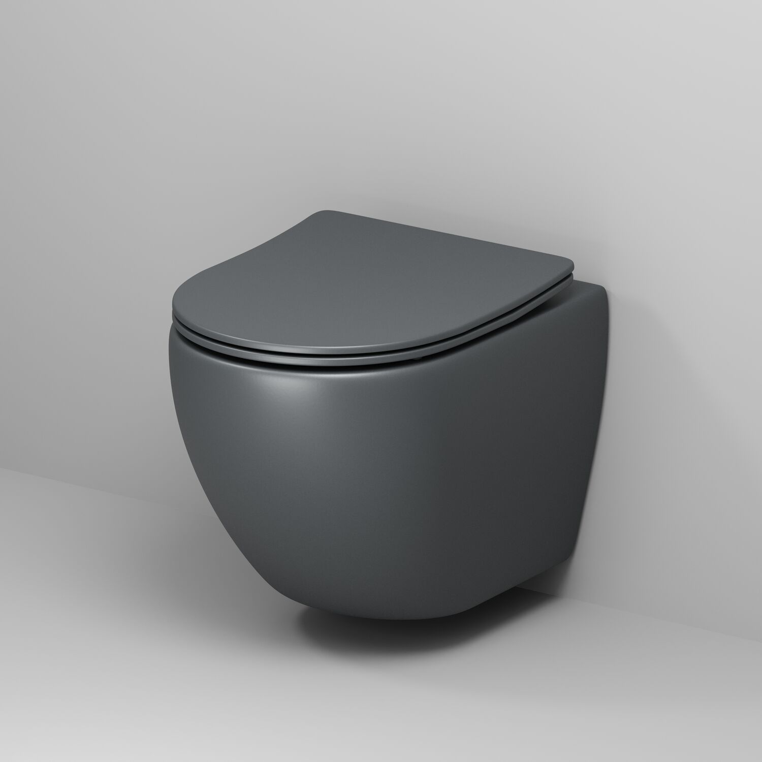 Унитаз Grossman Tornado GR-4455 GMSQ подвесной, безободковый, с сиденьем микролифт, цвет серый матовый - фото 1