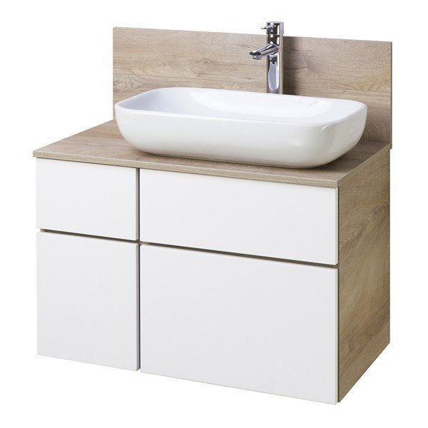 Мебель для ванной Акватон Мишель 80, цвет белый софт/ дуб эндгрейн