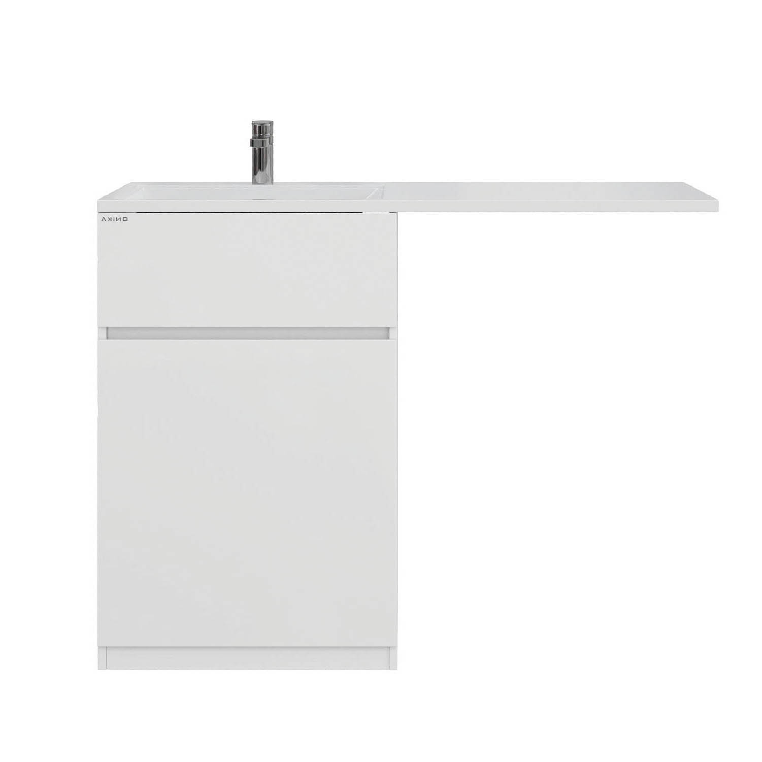 Мебель для ванной Оника Сорго 120, с тумбой 58 см, с бельевой корзиной, цвет белый