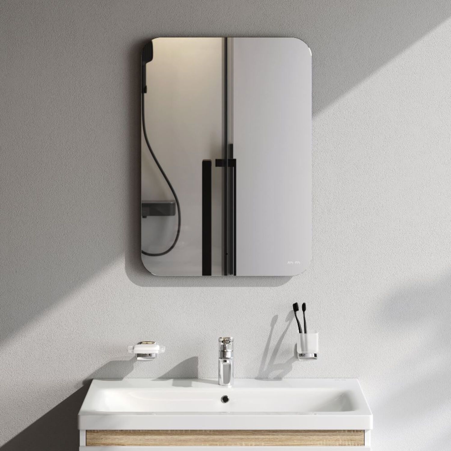 Зеркало AM.PM X-Joy 50x70, с закругленными углами, подсветкой и диммером - фото 1