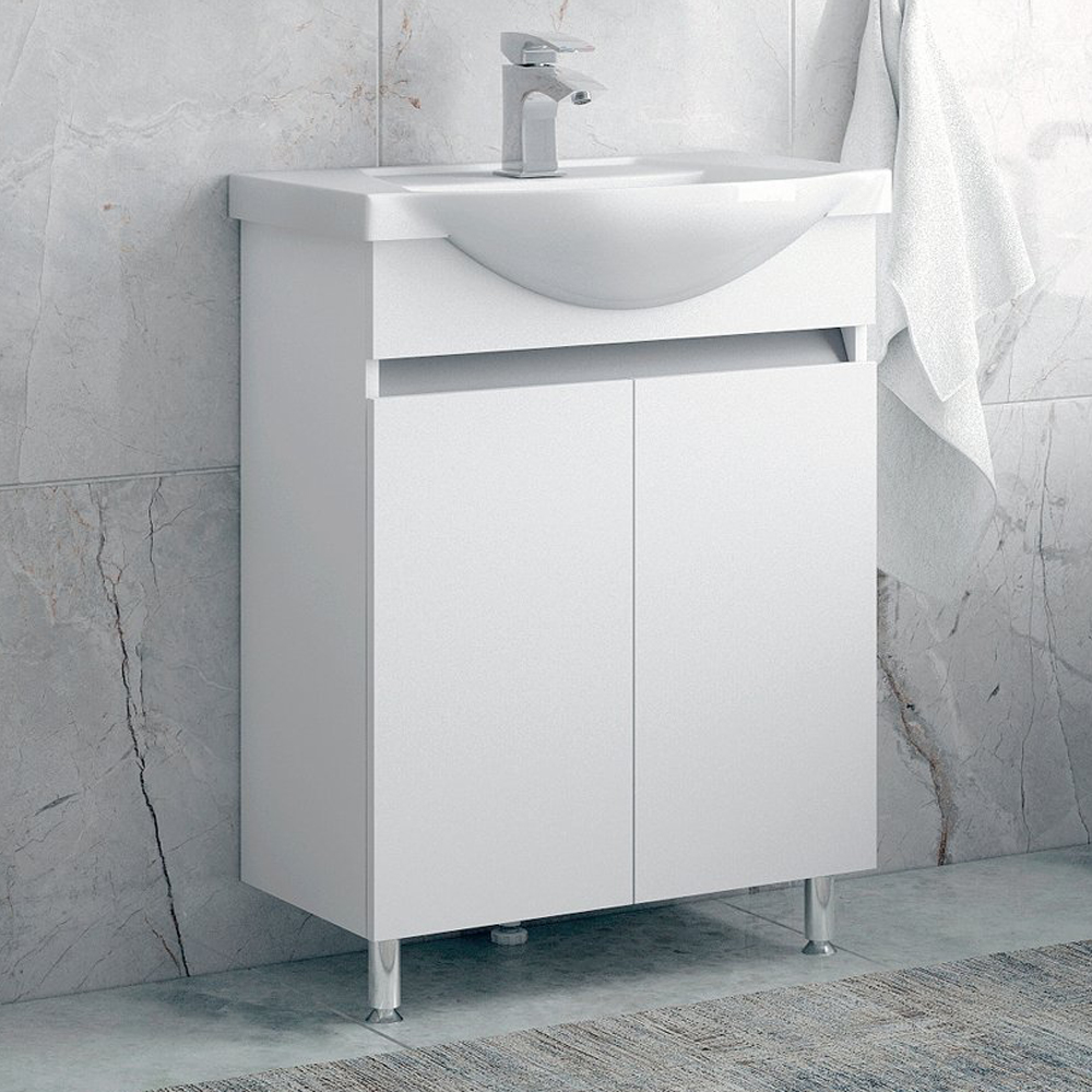 Мебель для ванной Corozo Джуно 55, цвет белый - фото 1