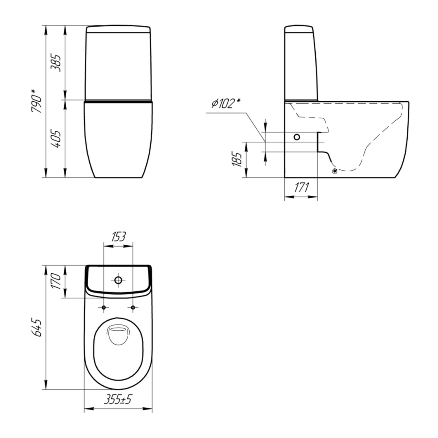 Унитаз-компакт Cersanit Moduo Vortex 011 DPL EO Slim LP напольный, безободковый, с сиденьем микролифт, цвет белый - фото 1