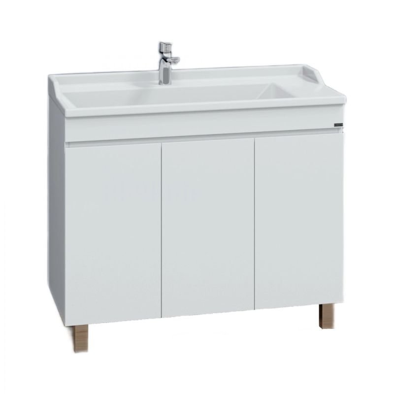 Тумба под раковину Санта Марс 100 напольная, с 3 дверцами, цвет белый - фото 1