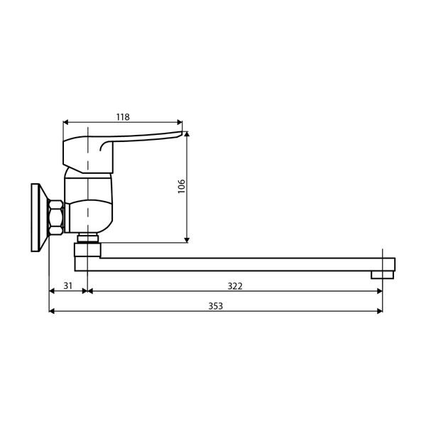Смеситель Dorff Ultra D5095000 для ванны с душем, цвет хром