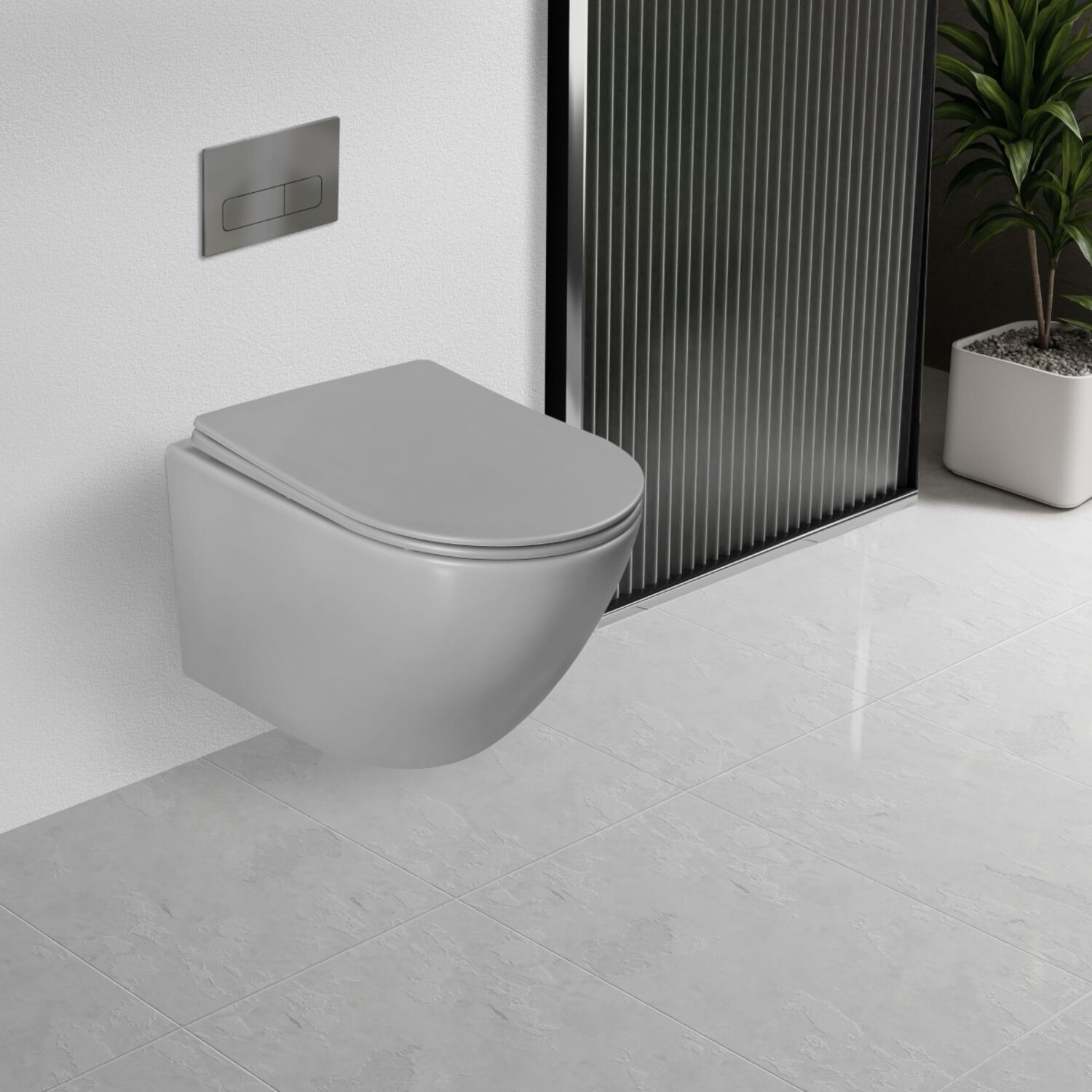 Унитаз Vincea Globo VT1-14TMG подвесной, безободковый, смыв Торнадо, с сиденьем микролифт, цвет серый матовый - фото 1