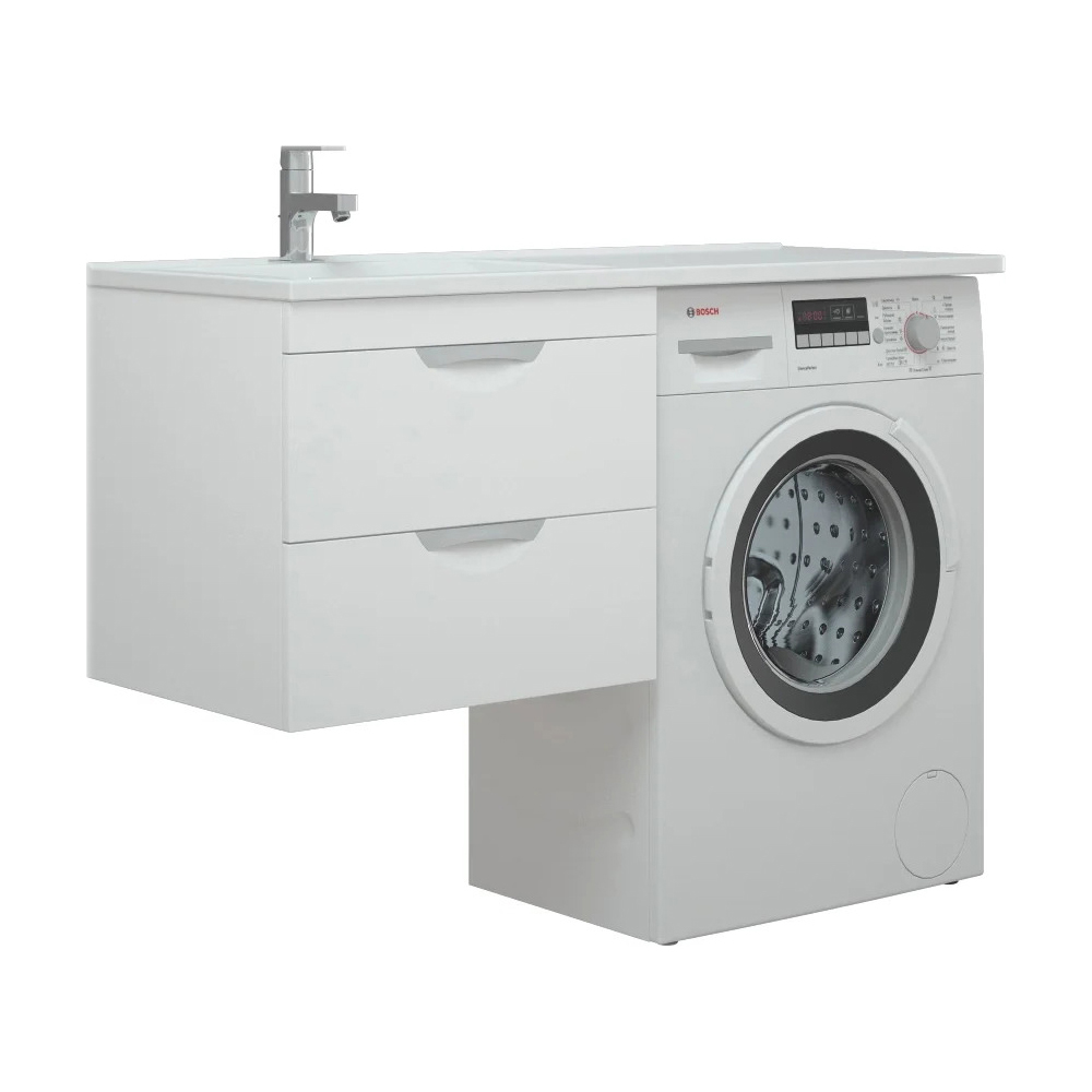 Мебель для ванной Corozo Алиот 120 подвесная, с тумбой 56 см, цвет белый - фото 1