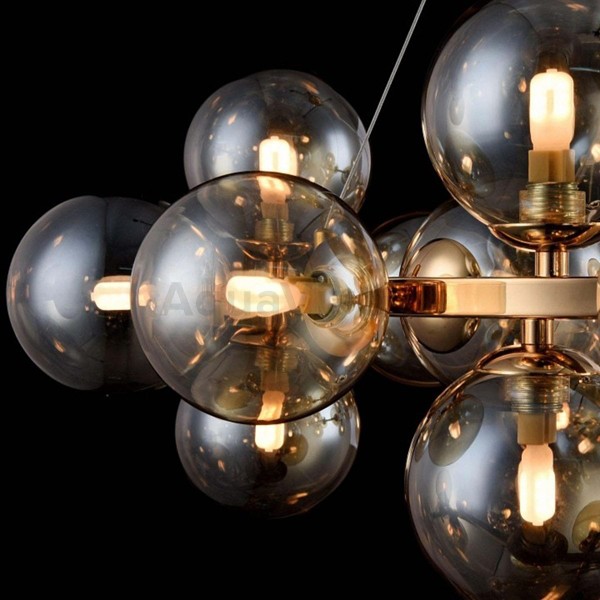Подвесной светильник Maytoni Dallas MOD547PL-25G, арматура золото, плафоны стекло янтарное, 124х24 см - фото 1