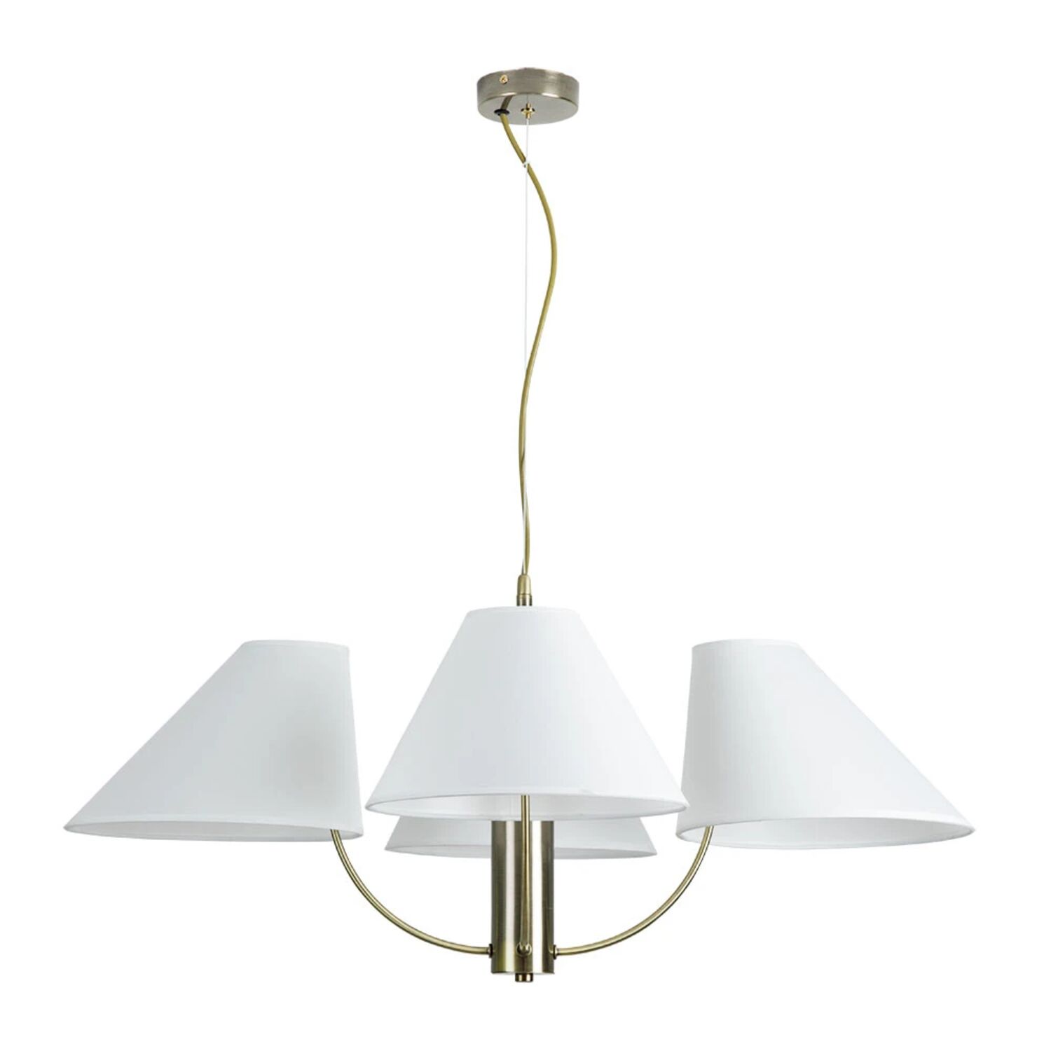 Подвесная люстра Arte Lamp Rondo A4086LM-4AB, арматура античная бронза, плафон ткань белая