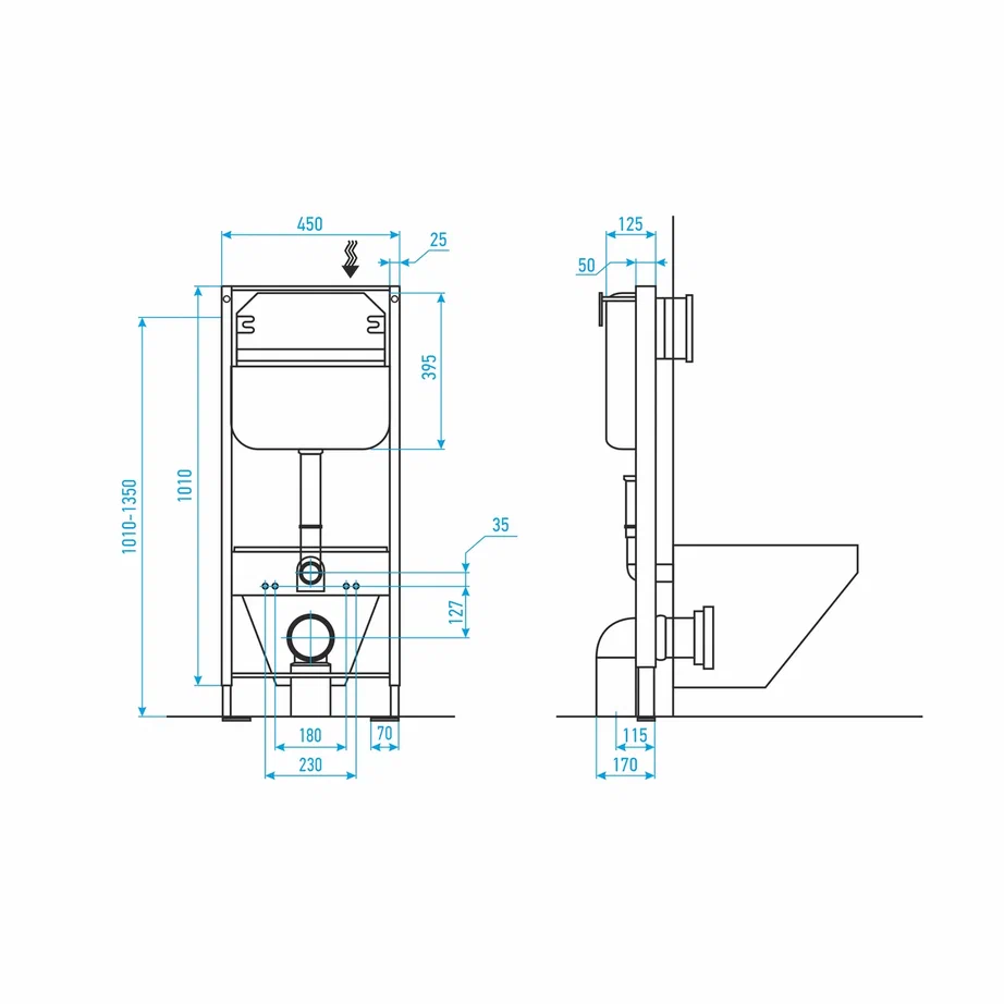 Комплект: AM.PM X-Joy C851900SC унитаз+Инсталляция JK45045+Кнопка JK021531WM белая