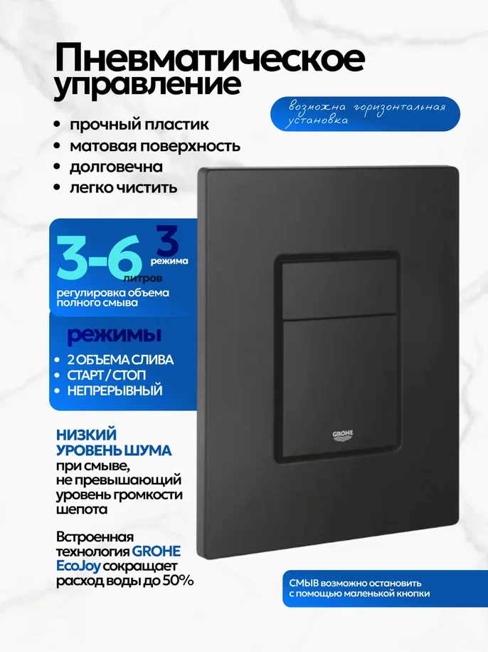 Комплект: Инсталляция Grohe 38811KF0 черная кнопка+Stella XL T JK0011011 белый унитаз, смыв торнадо