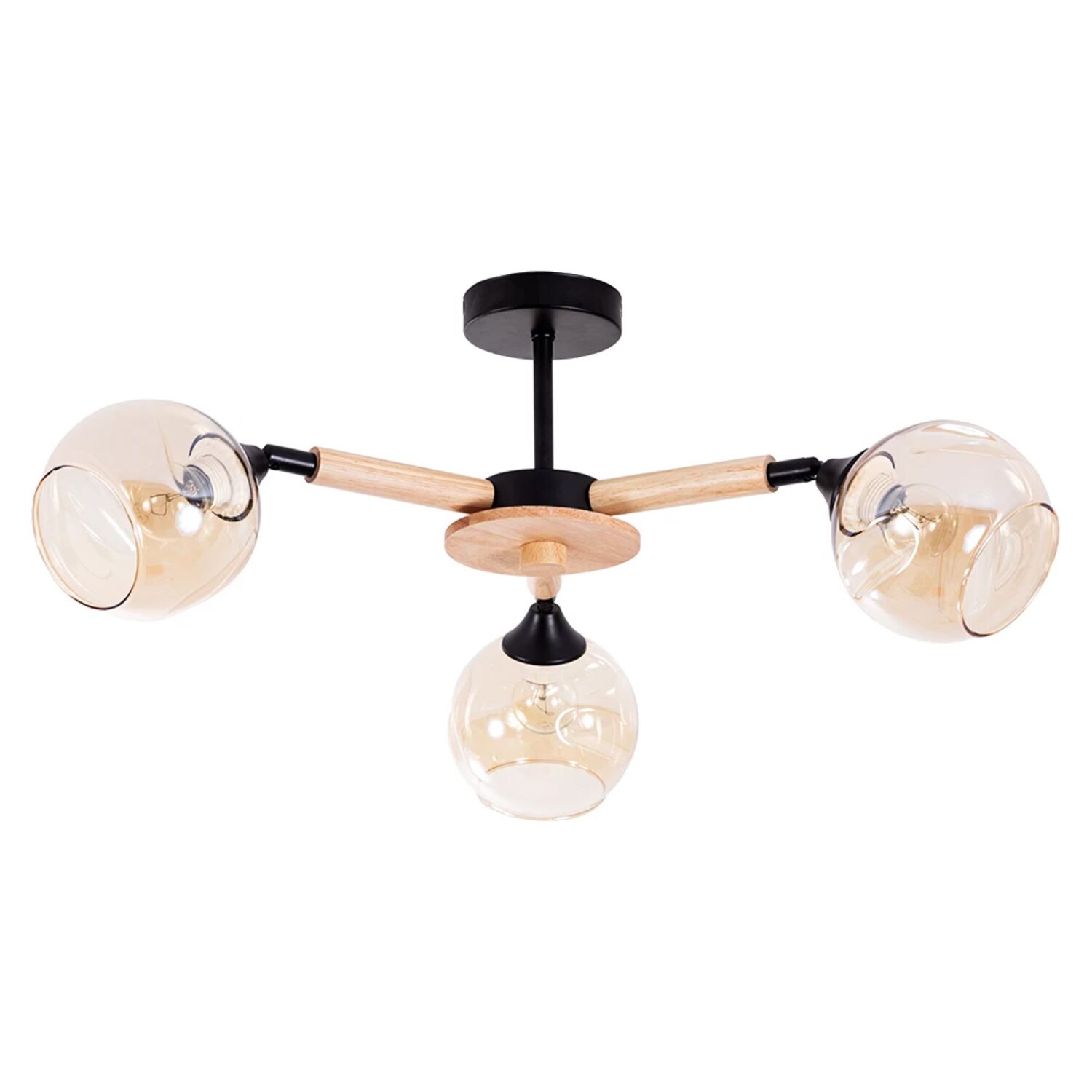 Потолочная люстра Arte Lamp Branson A4370PL-3BR, арматура коричневая, плафон стекло янтарное