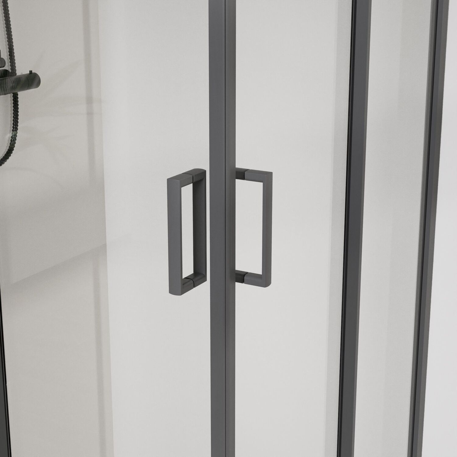 Душевой уголок Vincea City VSS-5CT 100x80, стекло прозрачное, профиль вороненая сталь - фото 1