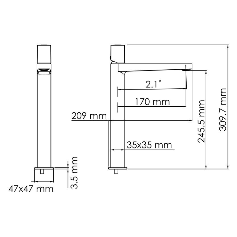 Смеситель WasserKRAFT Naab 8603H для раковины, цвет хром