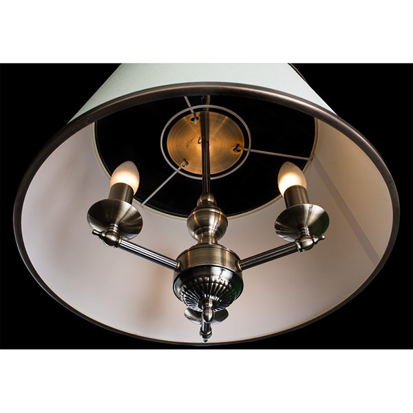 Подвесная люстра Arte Lamp Alice A3579SP-3AB, арматура бронза, плафон ткань бежевая, 45х45 см - фото 1