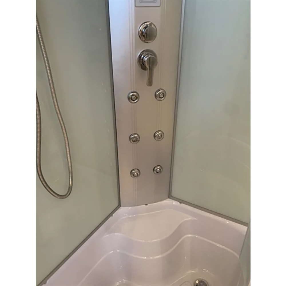 Душевая кабина River Dunay XL 120/90/44  TH R 120x90, стекло тонированное, профиль хром матовый, с крышей, с гидромассажем - фото 1