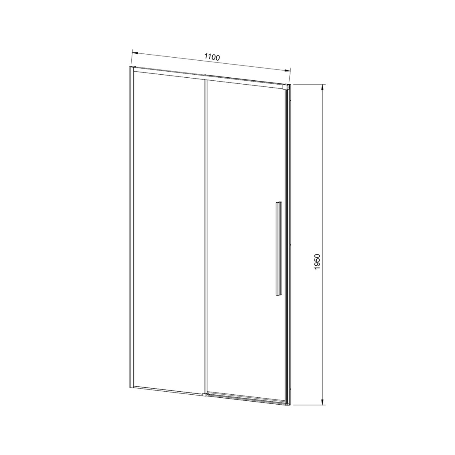 Душевая дверь Vincea Slim-N VDS-4SN 110x195, стекло прозрачное, профиль вороненая сталь - фото 1