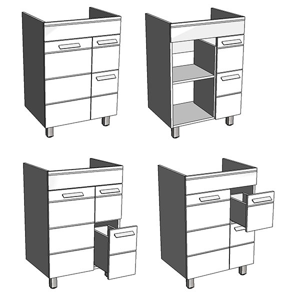 Тумба под раковину Corozo Денвер Z2 60, цвет белый
