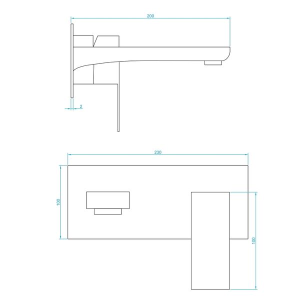 Смеситель RGW Shower Panels SP-46 B для раковины, встраиваемый, цвет черный