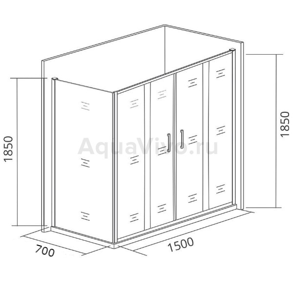 Душевой уголок Good Door Infinity WTW-TD+SP-G-CH 150x70, стекло грейп, профиль хром - фото 1