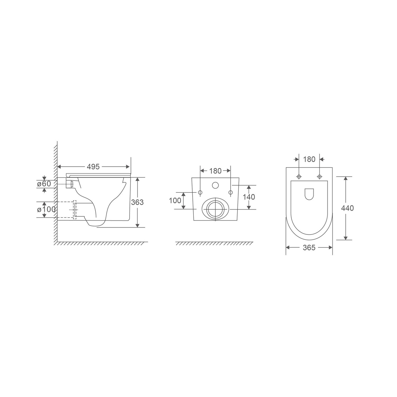 Унитаз Grossman Tornado GR-4408 SQ подвесной, безободковый, смыв Торнадо, с сиденьем микролифт, цвет белый глянцевый - фото 1