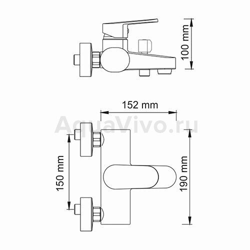 Смеситель WasserKRAFT Donau 5301 для ванны с душем, цвет хром - фото 1