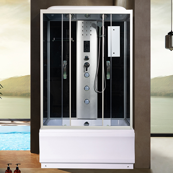 Душевая кабина River Sena 120/80/50 TH 120x80, стекло тонированное, профиль хром матовый, с крышей, с гидромассажем