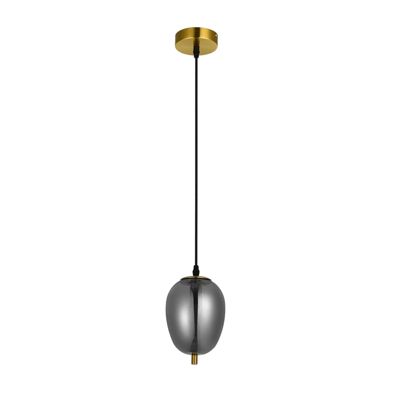 Подвесной светильник Arte Lamp Freddie A2232SP-1PB, арматура полированная медь, плафон стекло дымчатое
