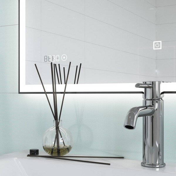 Зеркало Cersanit LED 011 Design 80x70, в металлической раме, с подсветкой, часами