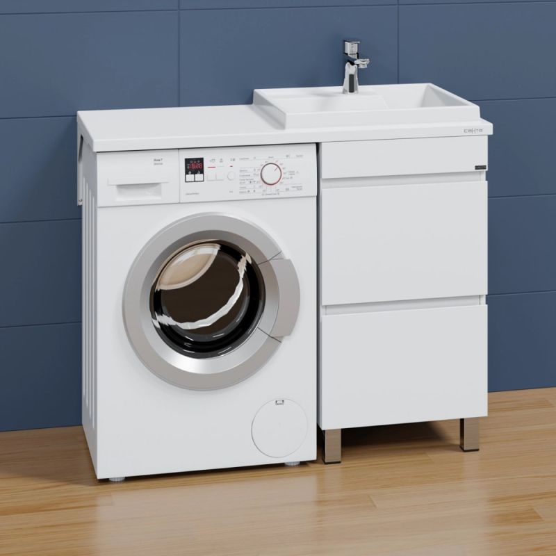 Тумба под раковину Санта Марс 48 напольная, с ящиками, цвет белый