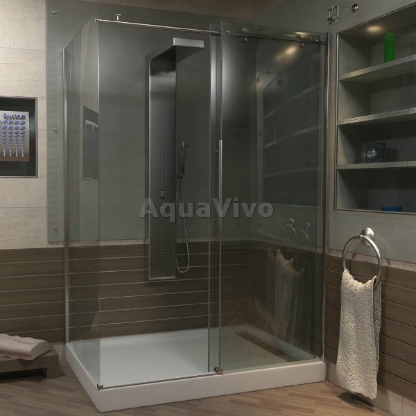 Душевой уголок Good Door Puerta WTW+SP-C-CH 140x80, стекло прозрачное, профиль хром - фото 1