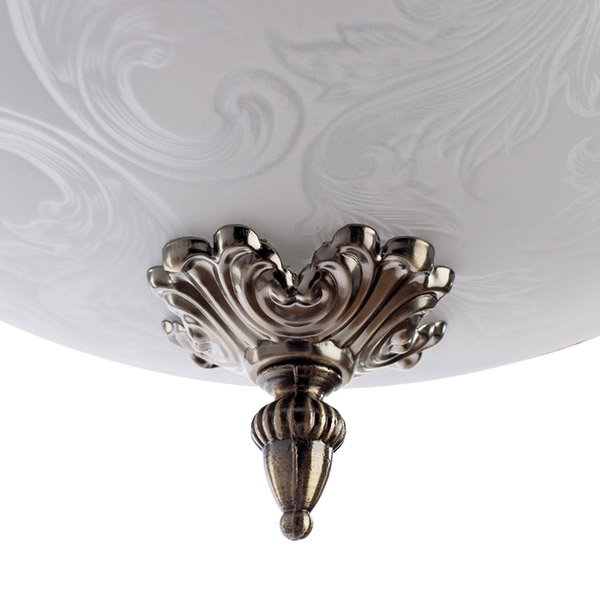 Потолочный светильник Arte Lamp Crown A4541PL-3AB, арматура бронза, плафон стекло белое, 41х41 см - фото 1