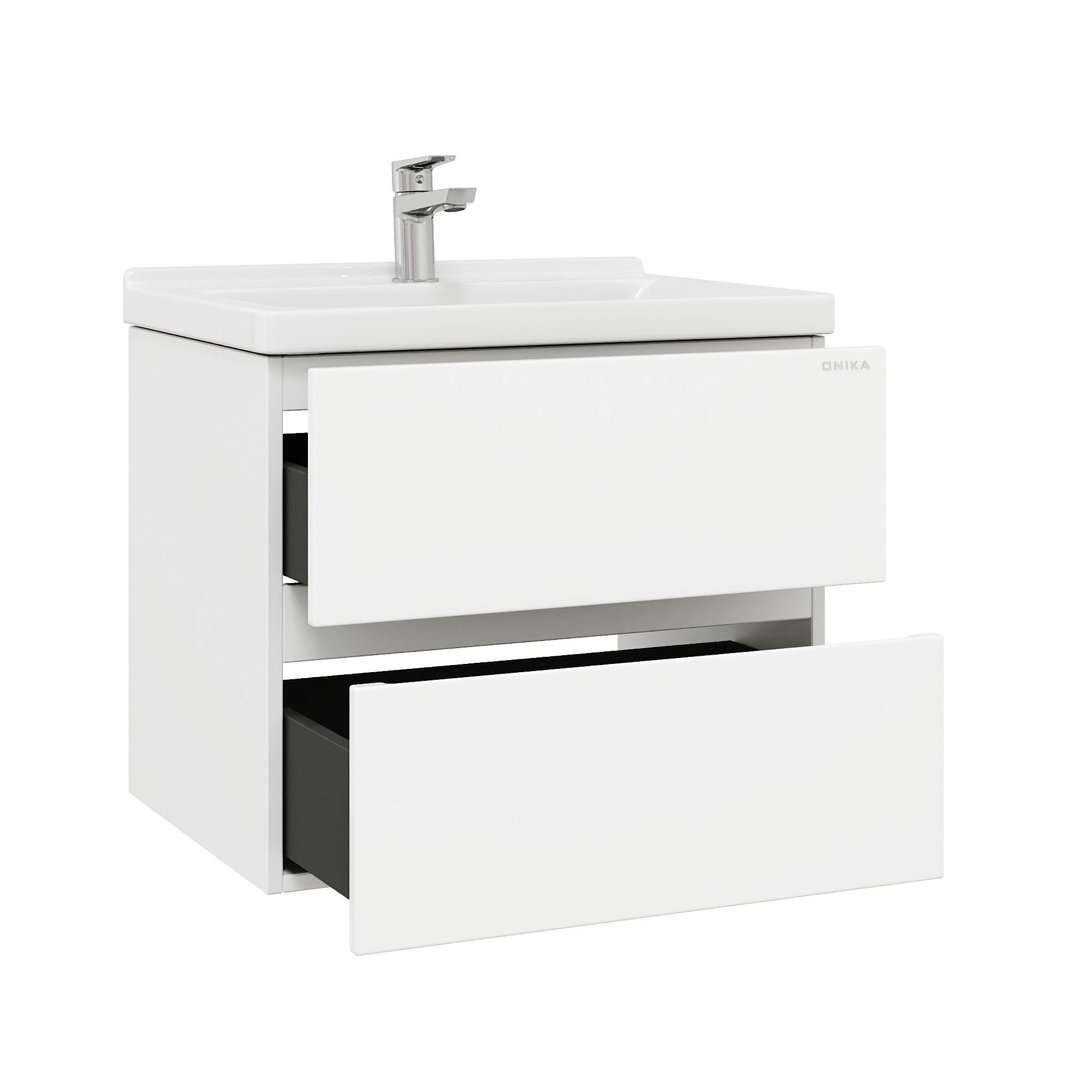 Тумба под раковину Оника Эвада 60, подвесная, цвет белый - фото 1