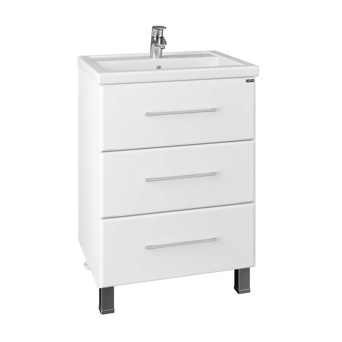 Тумба под раковину Санта Омега 60 напольная, с ящиками, цвет белый - фото 1