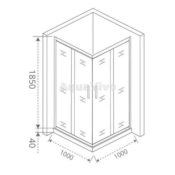Душевой уголок Good Door Jazze CR-100-B-BR 100х100, стекло тонированное, профиль бронза - фото 1