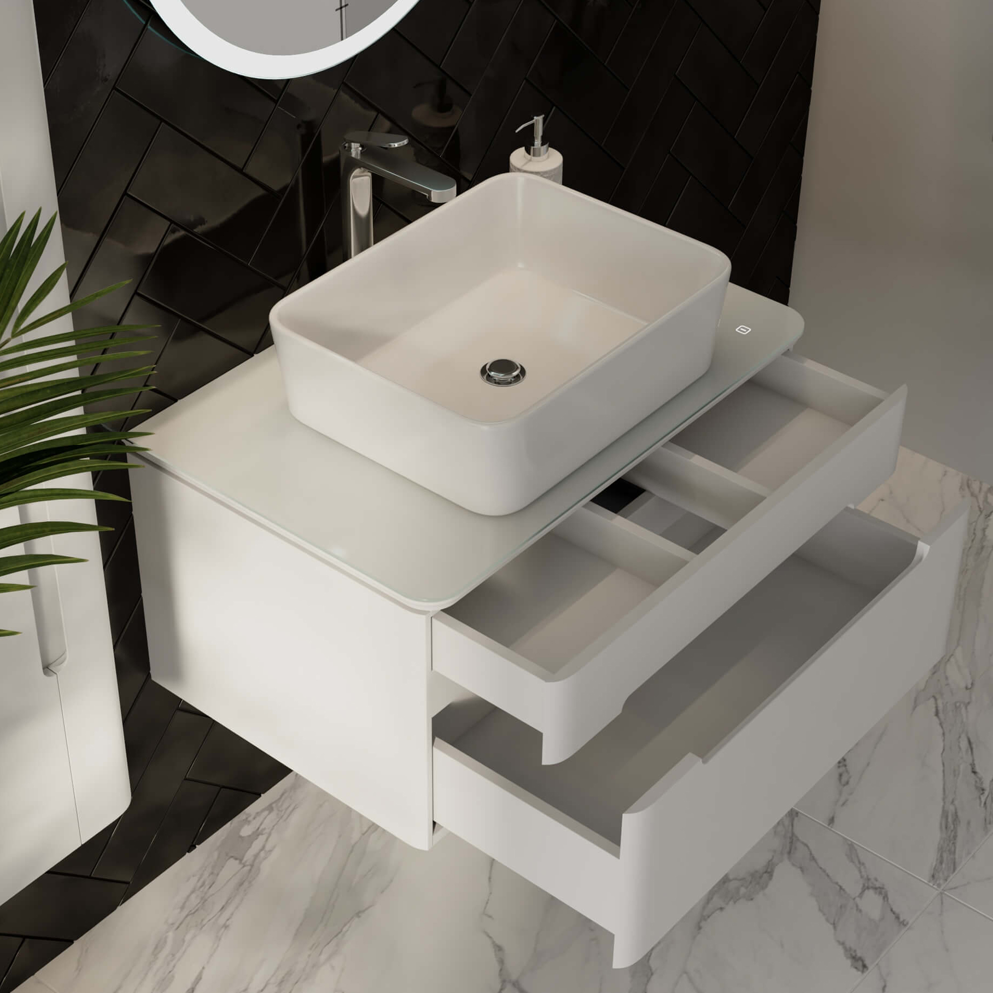 Мебель для ванной Jorno Shine 75, цвет белый - фото 1
