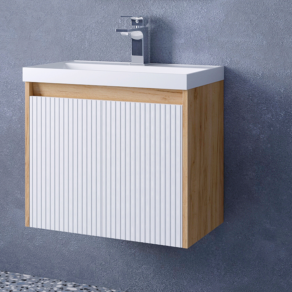 Мебель для ванной Corozo Блисс 60, цвет дуб крафт/белый - фото 1