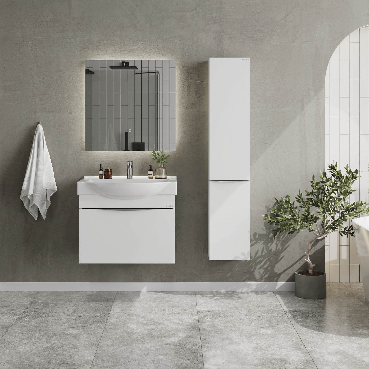 Мебель для ванной Оника Навиа 65, подвесная, цвет белый