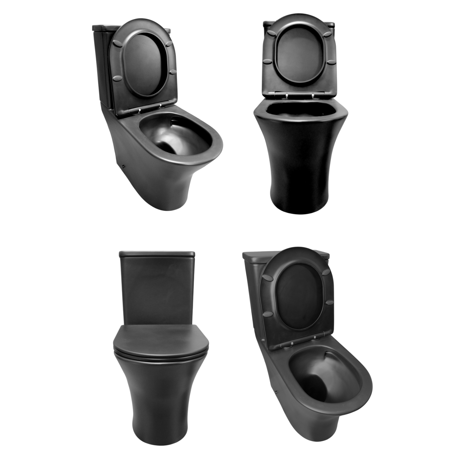 Унитаз Joki Астра T JK2061065MB напольный, безободковый, смыв Торнадо, с сиденьем микролифт, цвет черный матовый