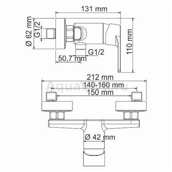 Смеситель WasserKRAFT Dill 6102 для душа, цвет хром - фото 1