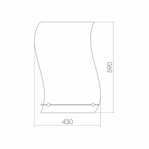 Зеркало Mixline Волна 43x59, с полкой