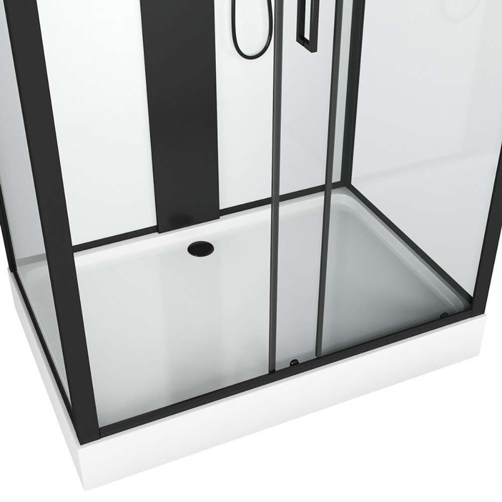 Душевая кабина Grossman Elegans GR-252Q 120x80, стекло прозрачное, профиль черный
