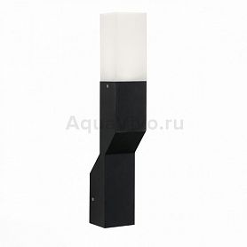 Уличный настенный светильник ST Luce Fratto SL100.401.02, арматура металл, цвет черный, плафон стекло, цвет белый - фото 1