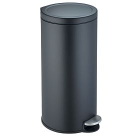 Ведро для мусора Weltwasser LORA BL 30L, нажимной механизм, крышка Soft Close, 30 литров, цвет черный матовый - фото 1