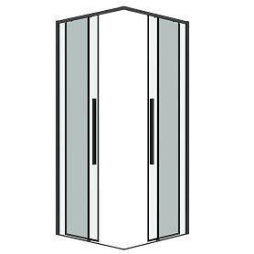 Душевой уголок Grossman Galaxy 300.K33.01.1010.42.00 100х100, стекло прозрачное, профиль графит сатин - фото 1