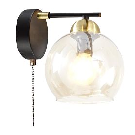 Бра Citilux Анри CL124315, арматура черная, плафоны стекло прозрачное - фото 1