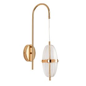 Бра Arte Lamp Andromeda A2089AP-3GO, арматура золото, плафон акрил прозрачный - фото 1