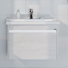 Тумба под раковину Санта Уран 70 подвесная, цвет беленое дерево - фото 1