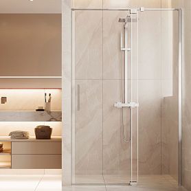 Душевая дверь Vincea Extenza VDP-4EX 120x195, стекло прозрачное, профиль хром - фото 1