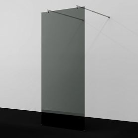 Душевая перегородка WasserKRAFT Vechte 60W39BN-TG 90x200, стекло тонированное, профиль графит - фото 1