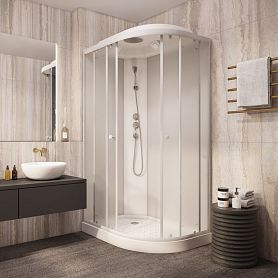 Душевая кабина Parly Effect EF1231L 120x80, левая, стекло матовое, профиль белый - фото 1